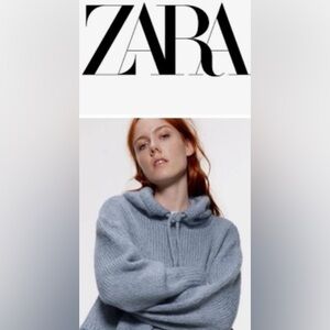 Zara Soft Gray Cowl Neck Sweater